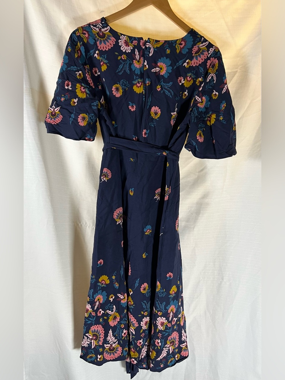 Boden Emilie Navy Floral Wrap Midi Dress size 12 Large - Picture 10 of 10